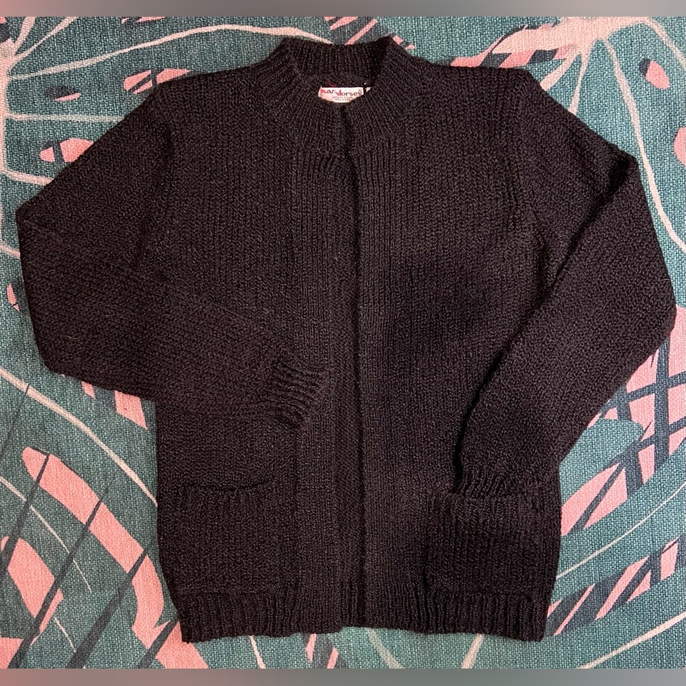 Vintage Nan Dorsey Knit Open Front Kimono Style Cardigan Sweater